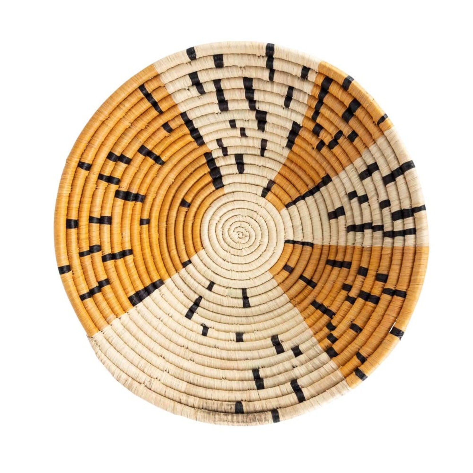 Ten Thousand Villages USA Raffia Dash Table Basket, Uganda