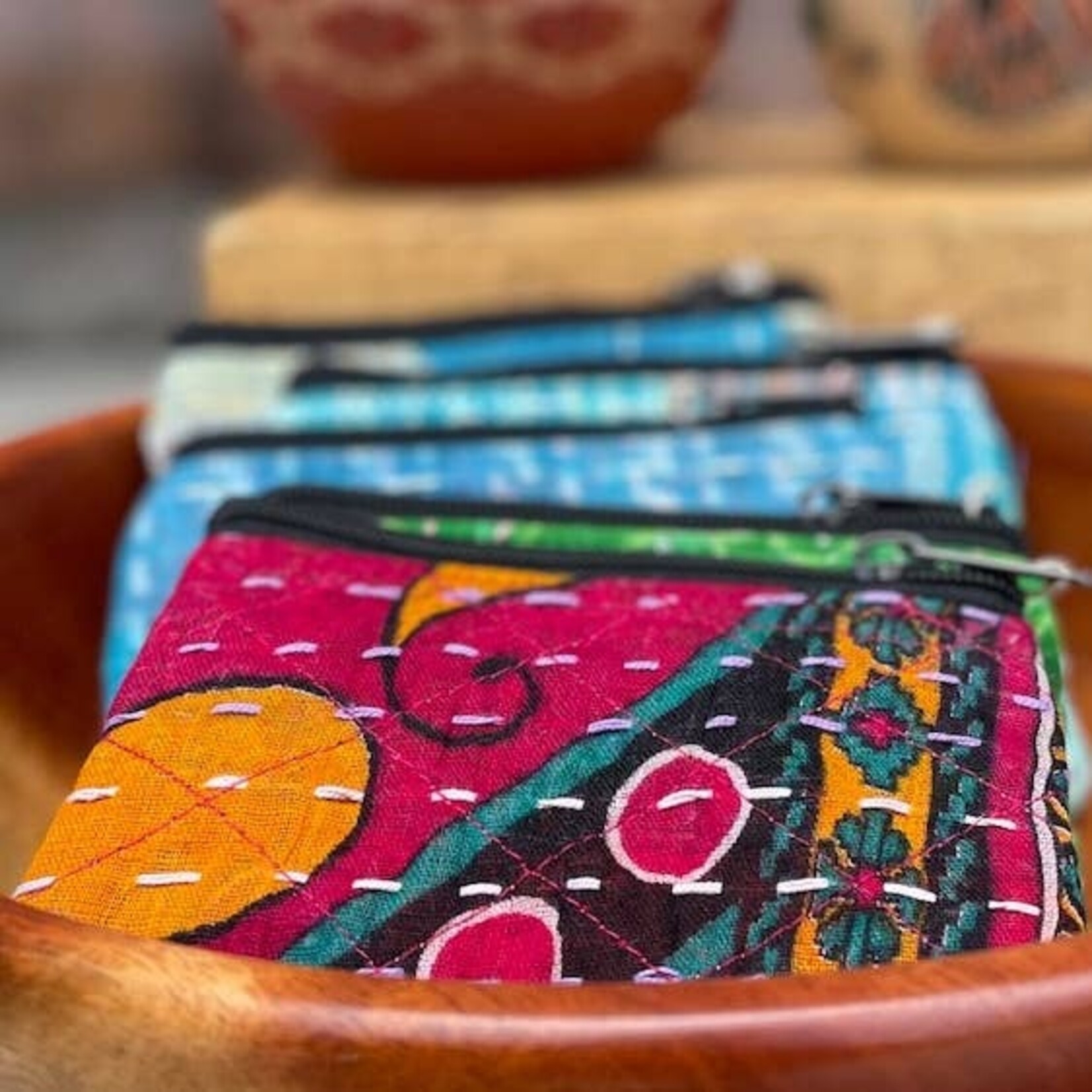 Women of the Cloud Forrest Kantha Coin Purse, Nepal