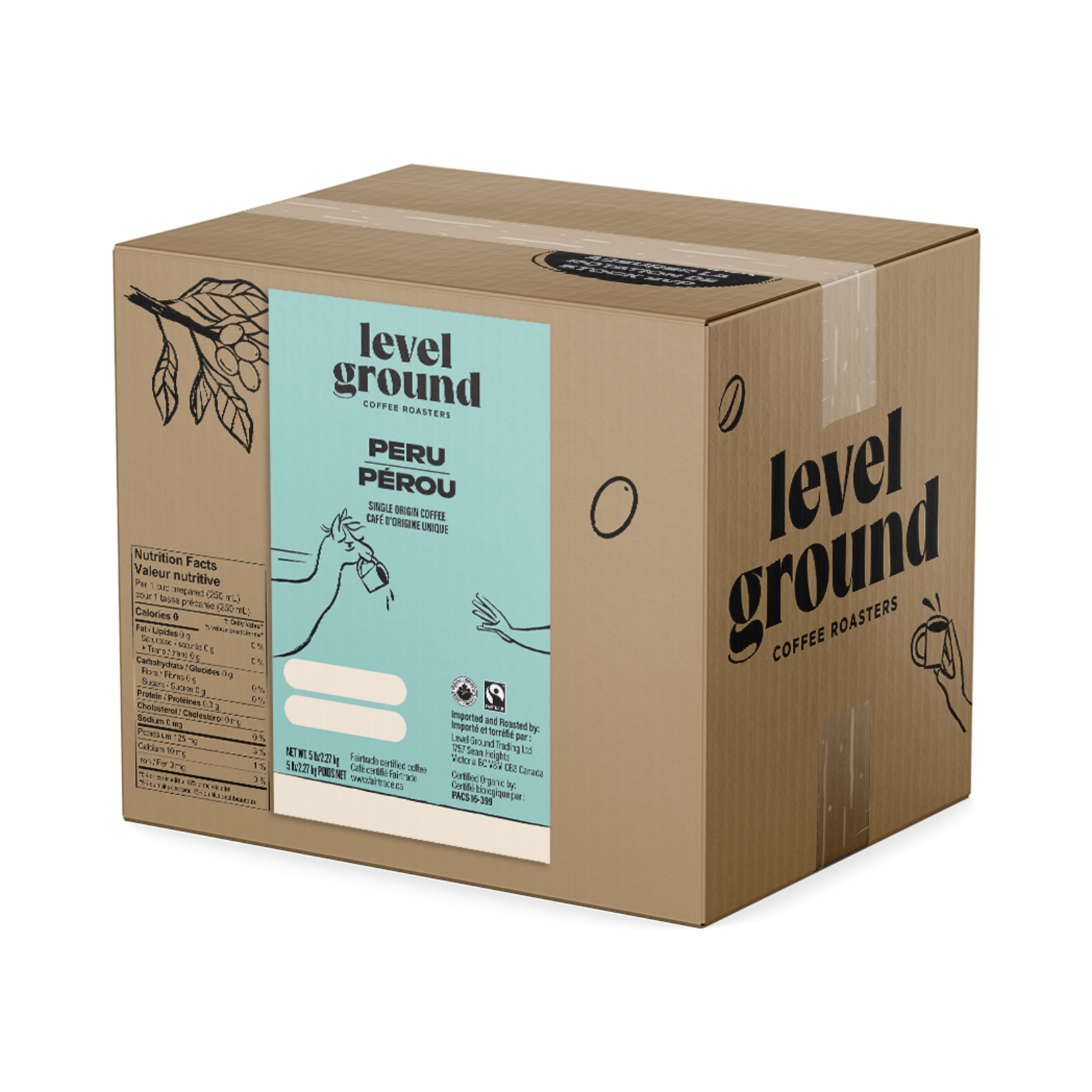 Level Ground Coffee - Level Ground Peru Ground - 5lb Box