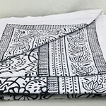 Monochrome Block Print Tablecloth