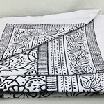 Ten Thousand Villages Monochrome Block Print Tablecloth