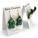 Women of the Cloud Forrest Pacific Sea Turtle Balsa Earrings, Nicaragua