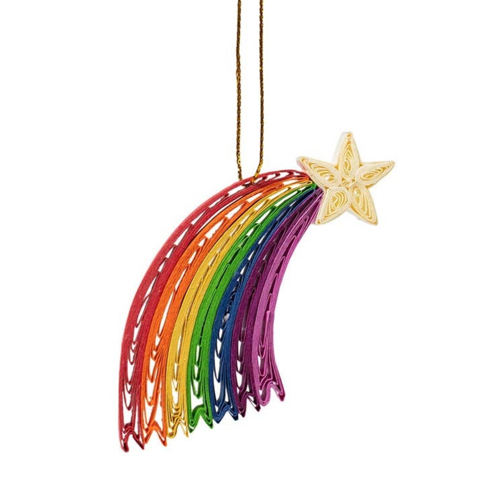 Ten Thousand Villages USA Quilled Paper Rainbow Ornament, Vietnam