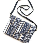 Fair Anita Navy Patterned Envelope Crossbody Purse, India