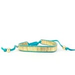 Fair Anita Turquoise and Brass Beaded Bracelet, India