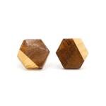 Fair Anita Wooden Hexagon Studs, India