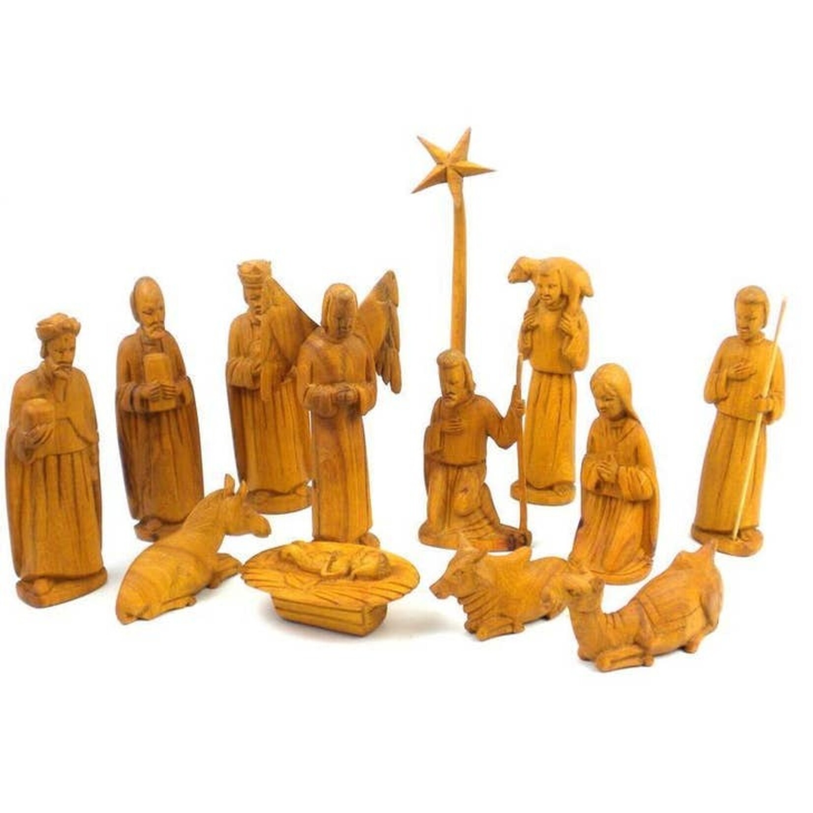 Global Crafts Olive Wood Nativity Set, Kenya