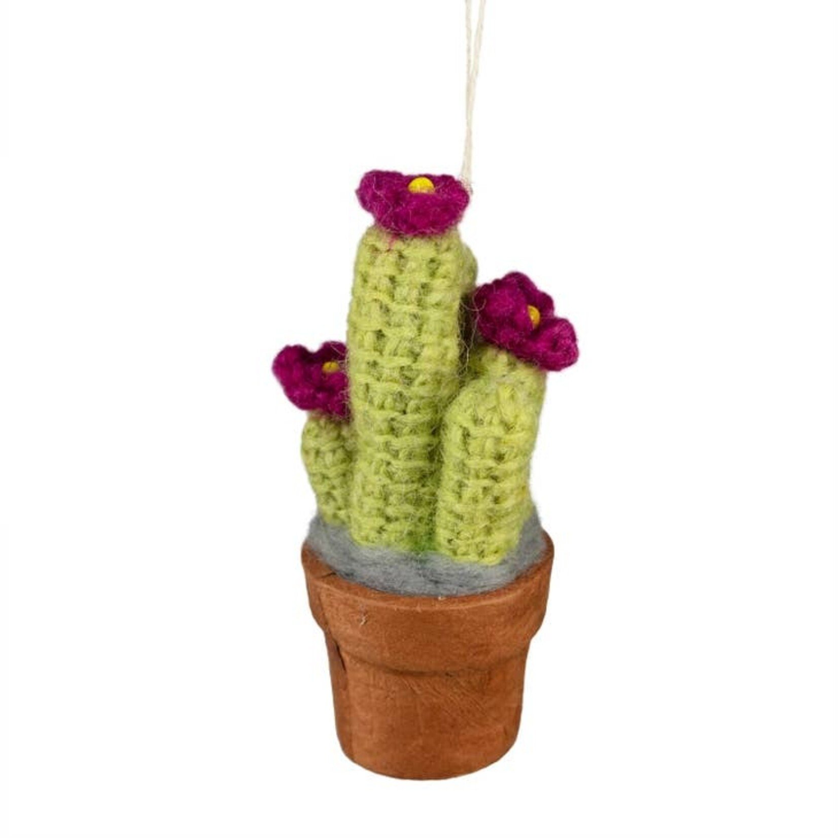 Dzi Handmade Crochet Lady Fingers Cactus Ornament, Nepal