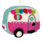 Dzi Handmade Pink Camper Felt Ornament, Nepal