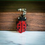 Lucia's Imports Ladybug Beaded Keychain, Guatemala