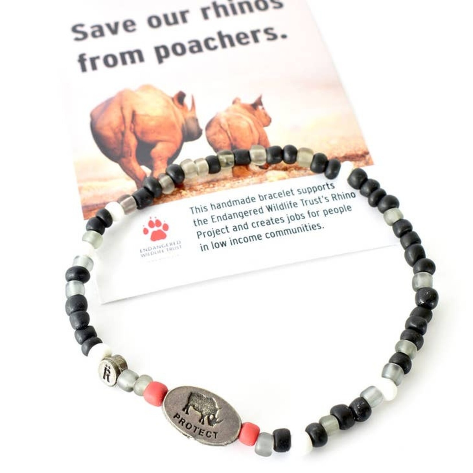 Swahili African Modern Rhino Project South African Cause Bracelet, South Africa