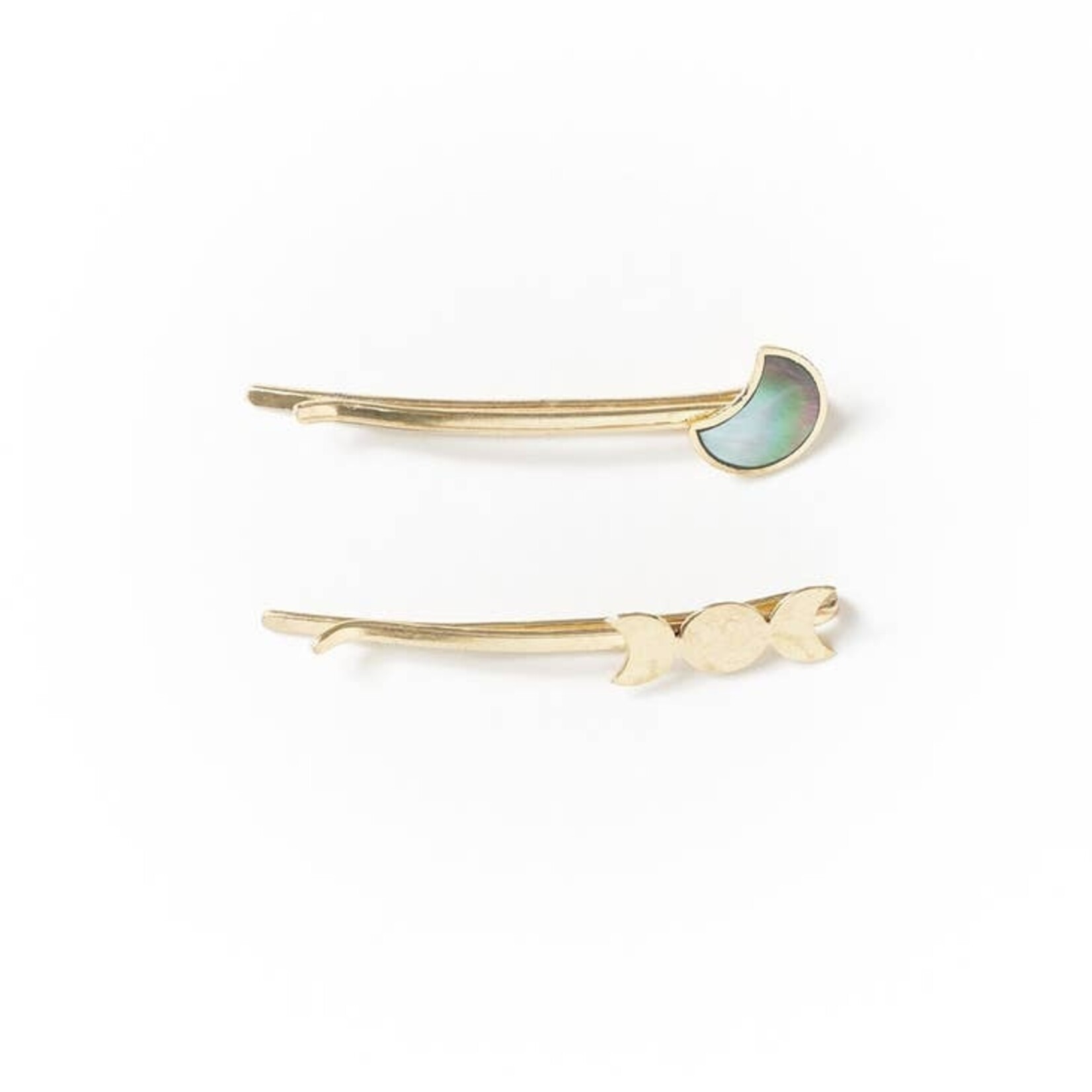 Matr Boomie Chandra Moon Phase Bobby Pins Set of 2 - Mother of Pearl, India