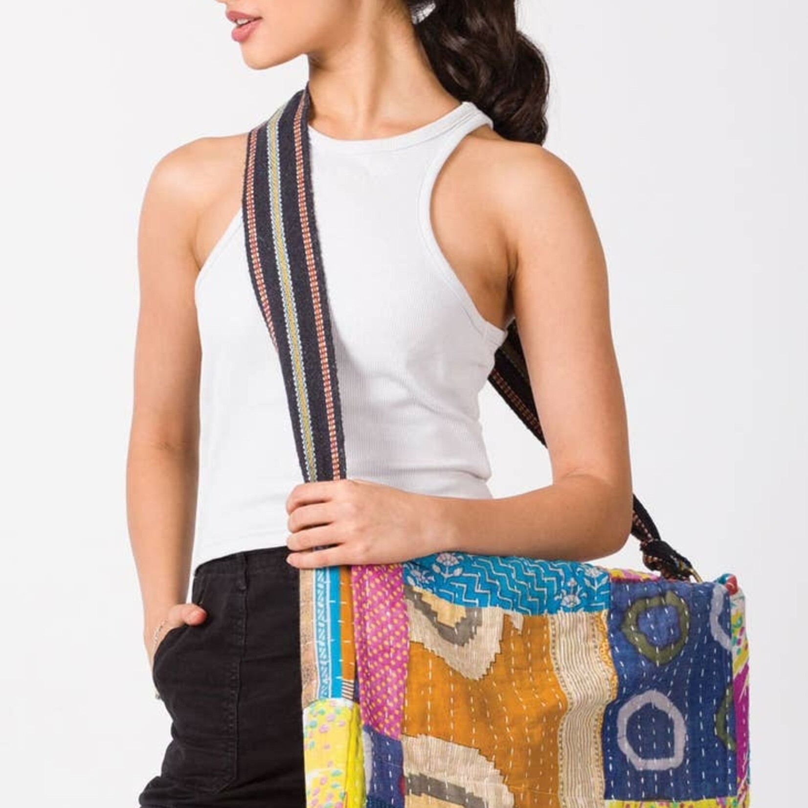 Sevya Handmade Kantha Messenger Bag, India