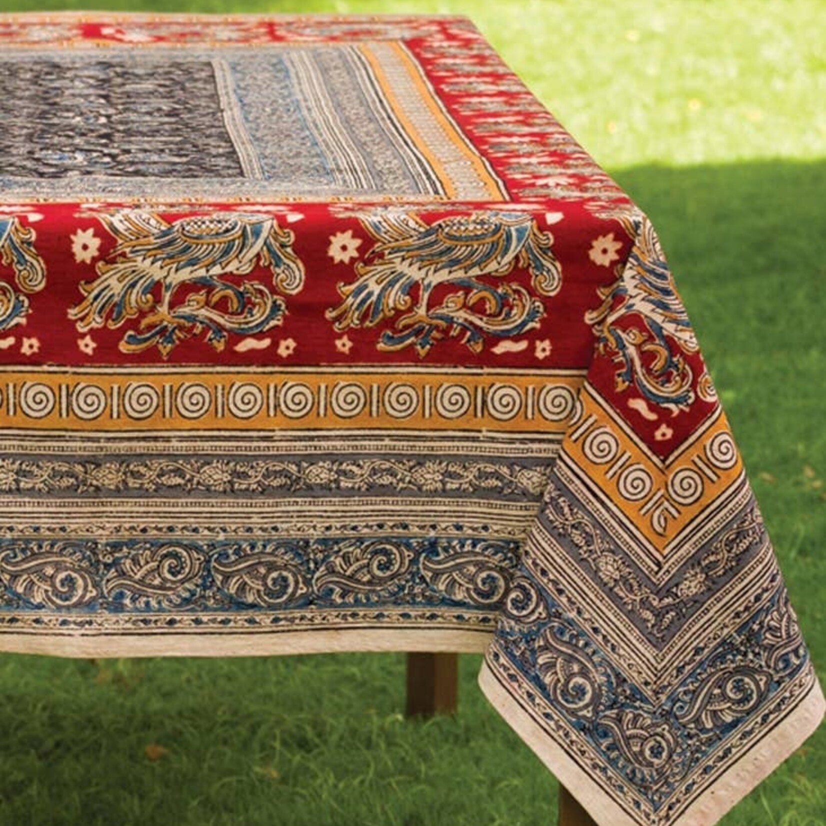 Sevya Handmade Peacock Kalamkari Tablecloth, India