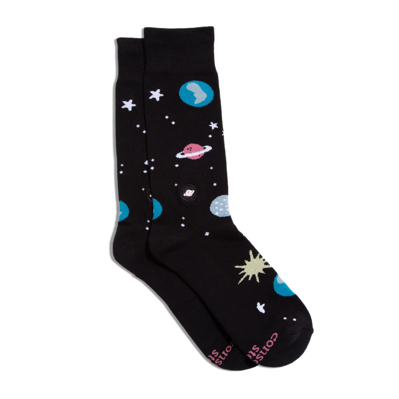 Conscious Step Conscious Step Socks Support Space Exploration, Black, Small