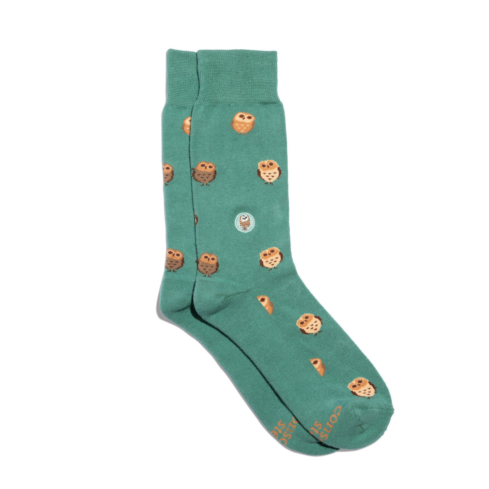 Conscious Step Conscious Step Socks  Protect Owls, Green, Small