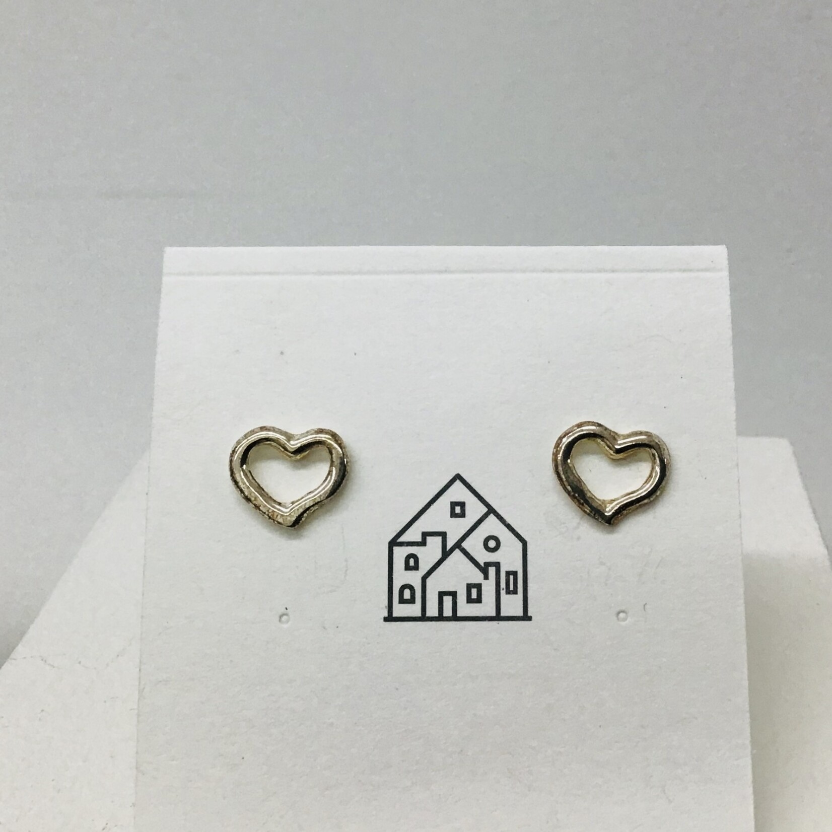 Ten Thousand Villages Outlined Hearts Sterling Silver Earrings