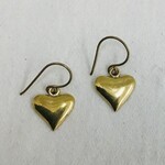 Ten Thousand Villages Gold Heart Earrings, Cambodia