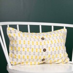 Sobremesa Yellow Double Diamond Silk Cushion Cover Rectangle, India