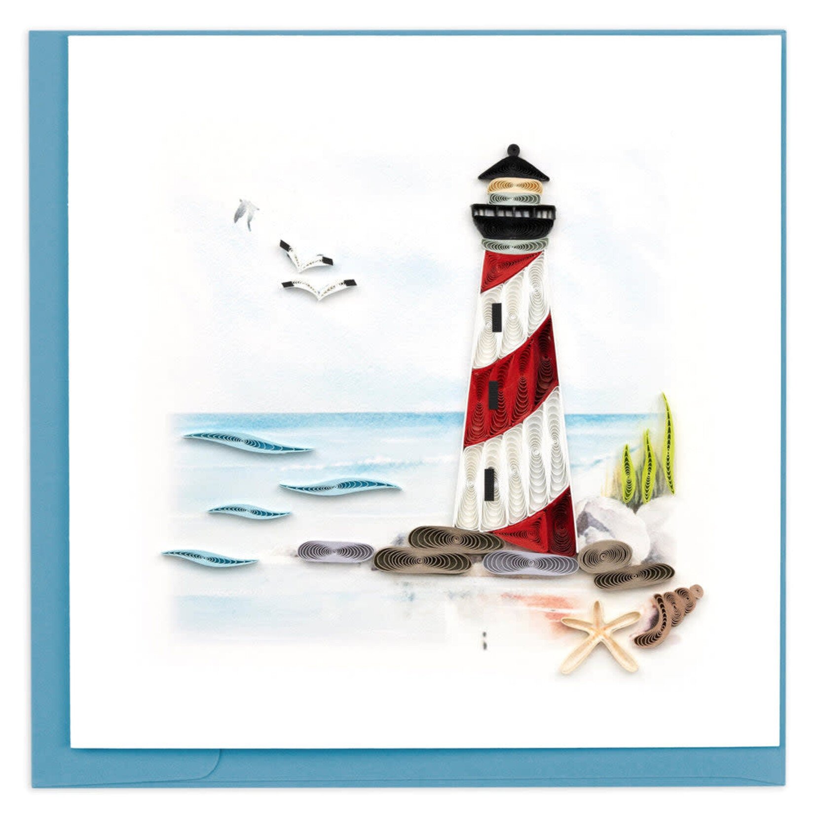 Kalyn Red & White Lighthouse Quilling Card, Vietnam