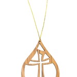 Ten Thousand Villages USA Cross on the Hill Olive Wood Ornament