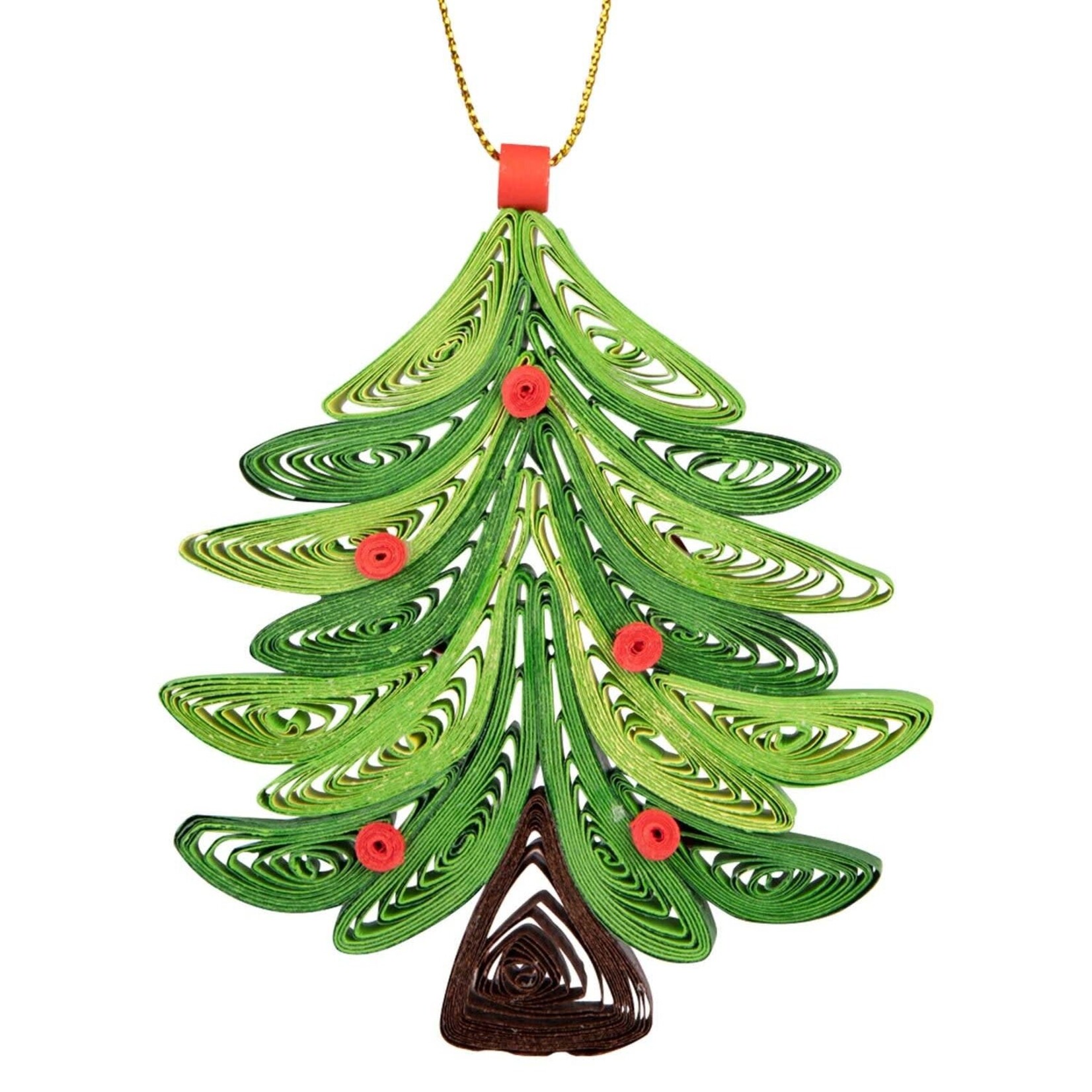 Ten Thousand Villages USA Evergreen Tree Quilled Paper Ornament, Vietnam