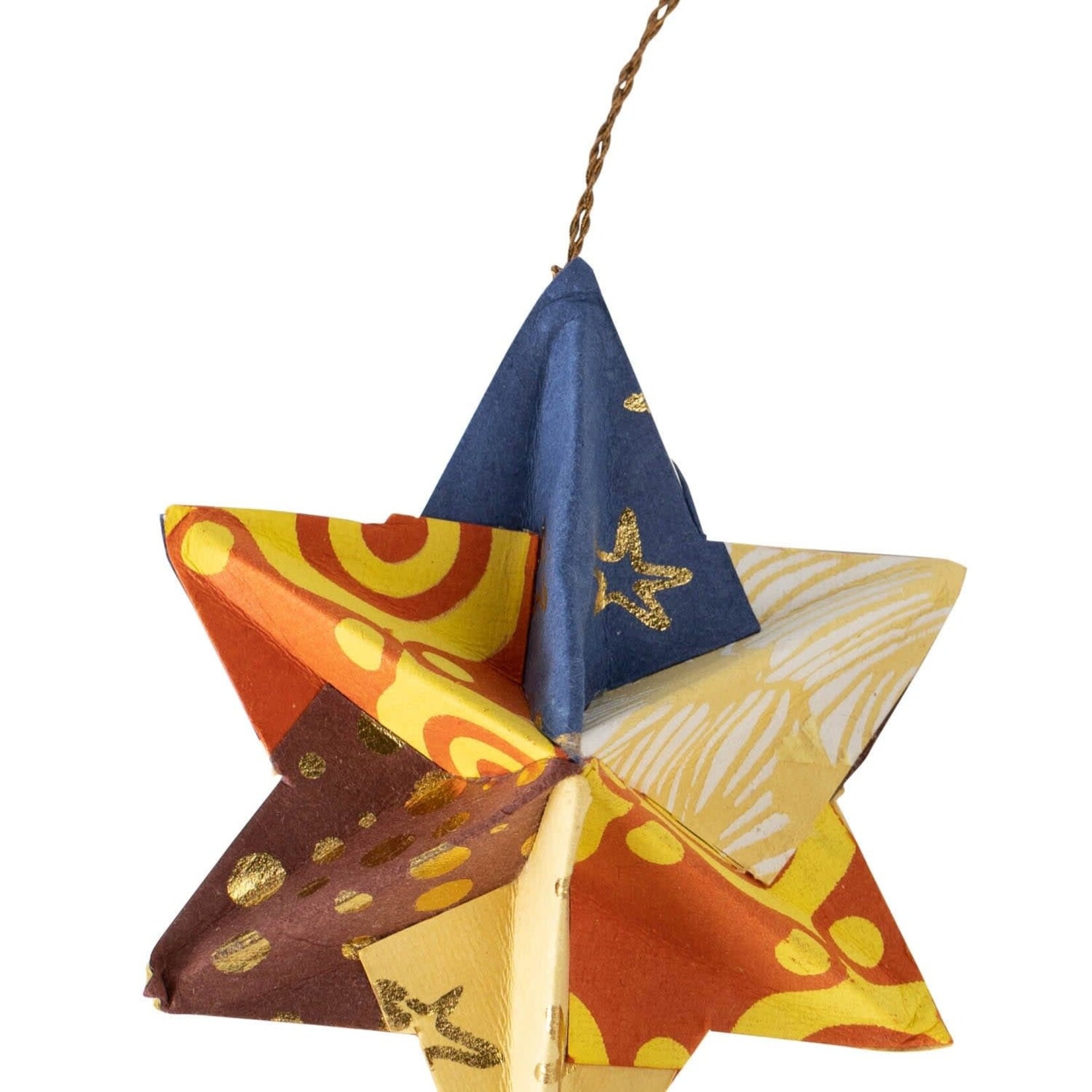 Ten Thousand Villages USA Folded 6 Point Star Ornament