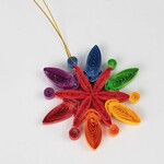 Ten Thousand Villages USA Rainbow Snowflake Quilled Paper Ornament