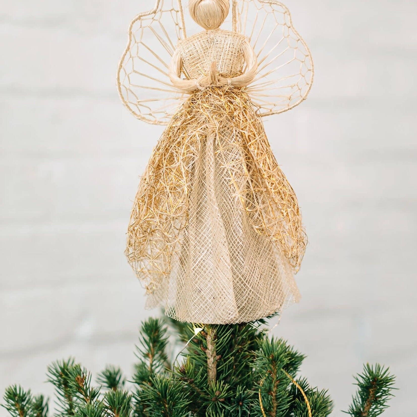 Ten Thousand Villages USA Sinamay Tree Topper Angel