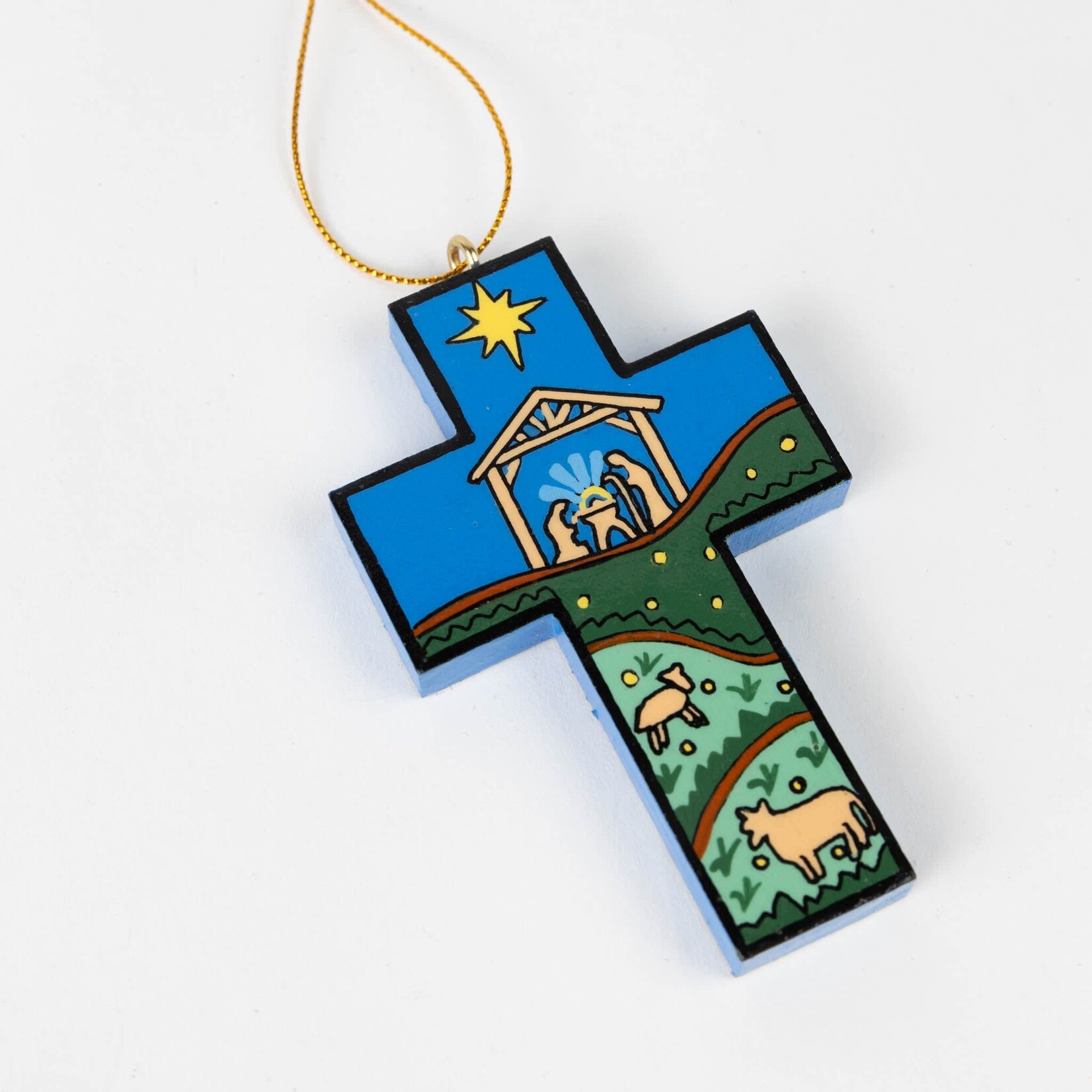 Ten Thousand Villages USA Starry Night Cross Ornament