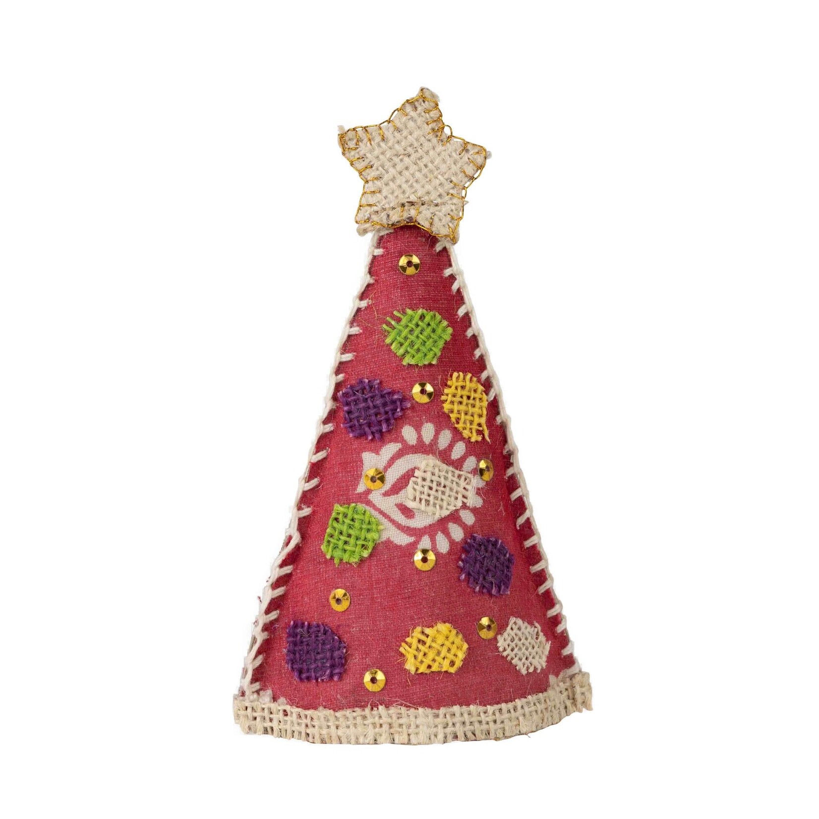 Ten Thousand Villages USA Winter Forest Tree Cone - Assorted Colors 6"