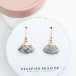 The Starfish Project Fan Drop Earrings in Charcoal, China