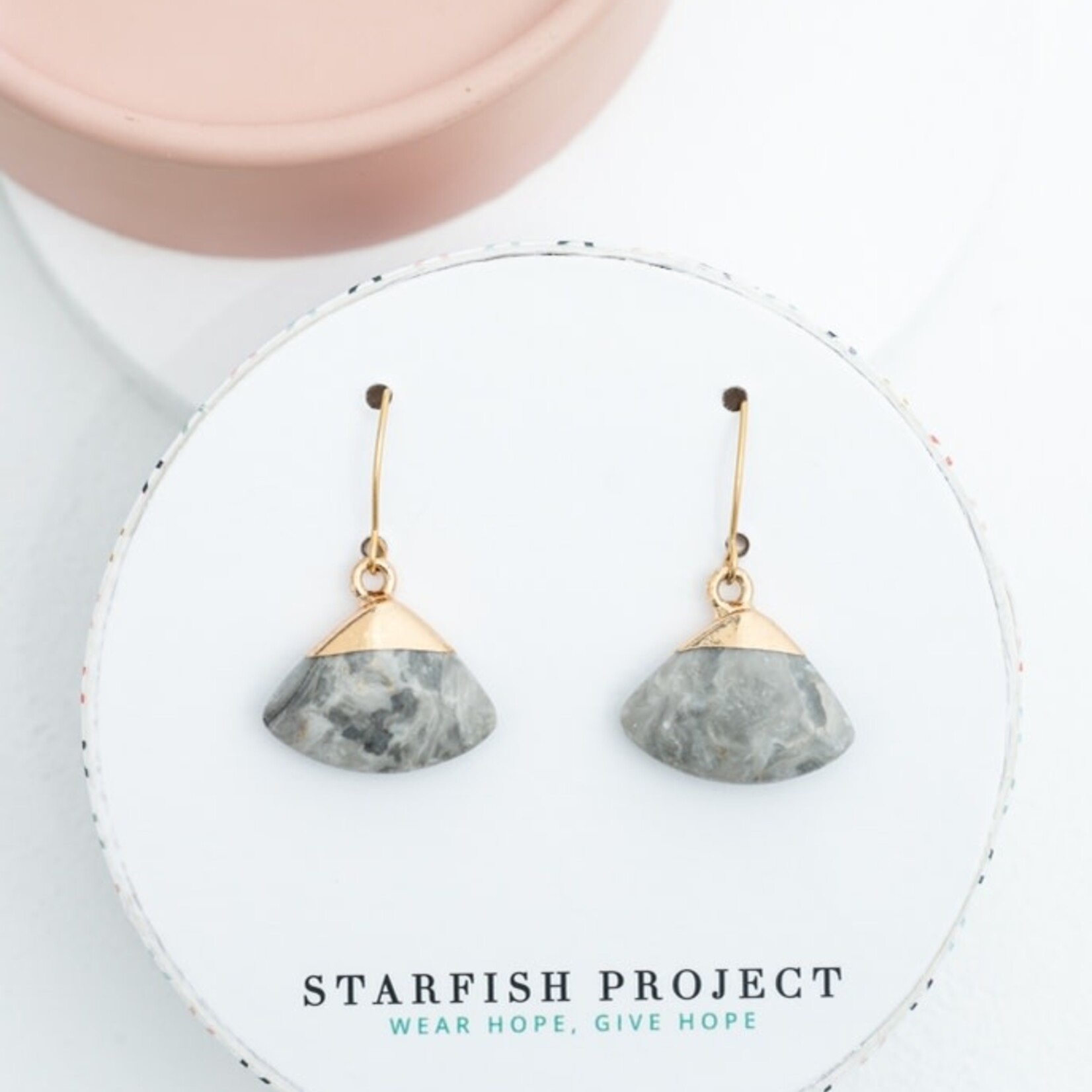 The Starfish Project Fan Drop Earrings in Charcoal, China