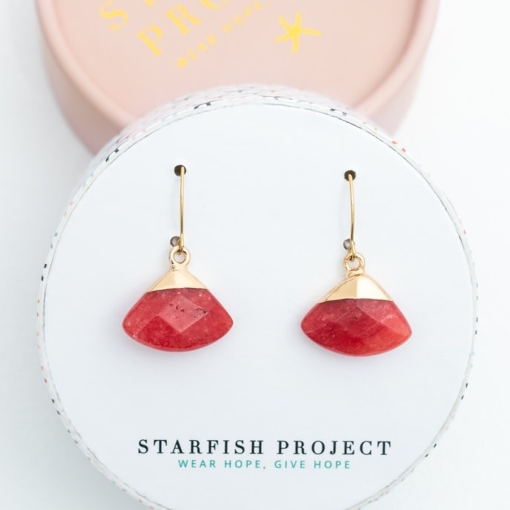 The Starfish Project Fan Drop Earrings in Crimson, China
