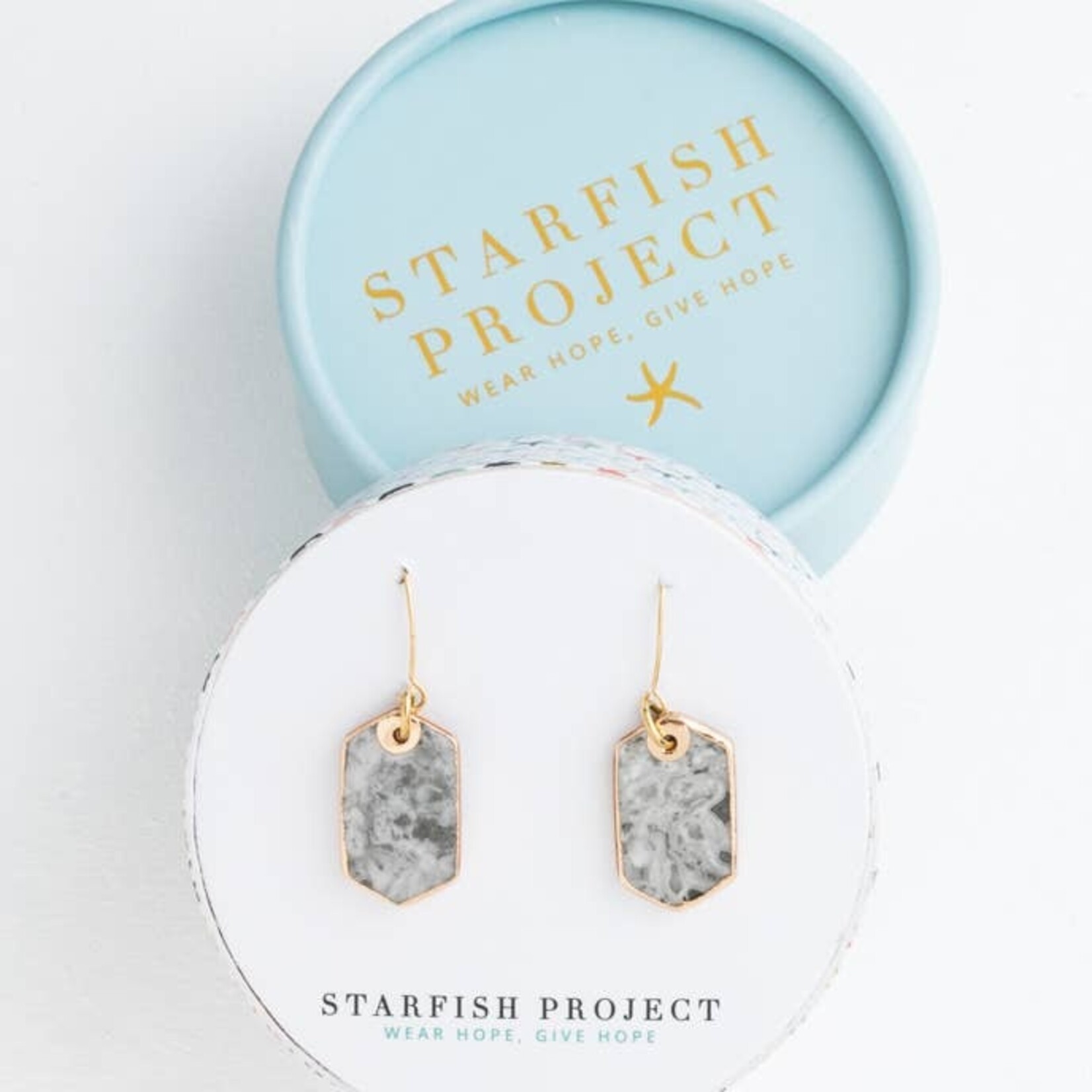 The Starfish Project Ink Stone Earrings in Heather Gray, China