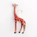 JusTea Hand-Carved Wood Giraffe Ornament, Kenya
