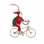 Global Crafts Bike Riding Santas Recycled Ornament, Kenya