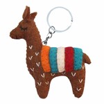 Global Crafts Brown Llama Felt Key Chain, Nepal