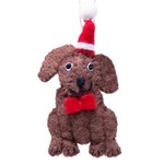 Global Crafts Chocolate Labrador Santa Handmade Felt Ornament, Nepal