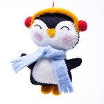 Global Crafts Happy Penguin Handmade Felt Ornament, Nepal