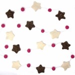 Ganesh Himal Felted Star Garland - Pink and Grey, Nepal