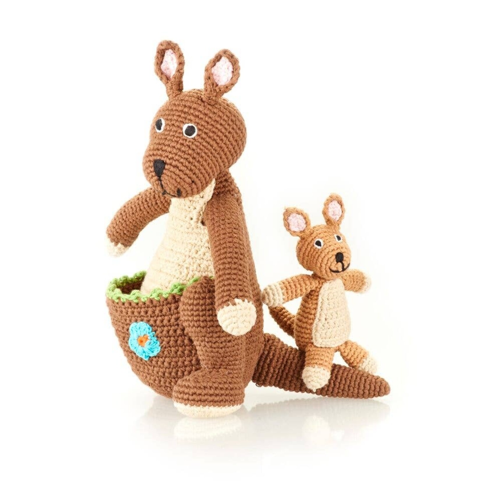 Pebble Stuffed Animal - Kangaroo with Baby Kanga, Bangladesh