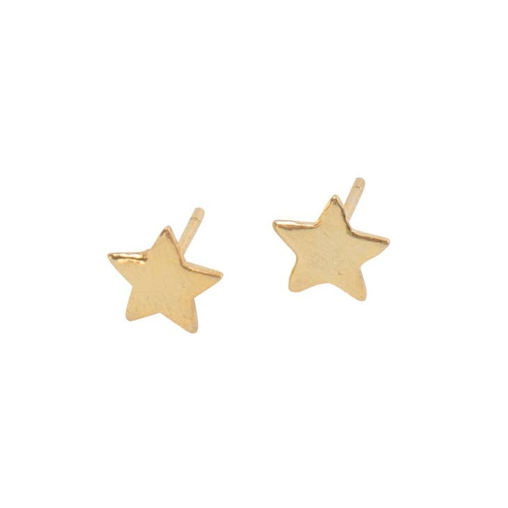 Ten Thousand Villages USA Gold Tone Star Earrings