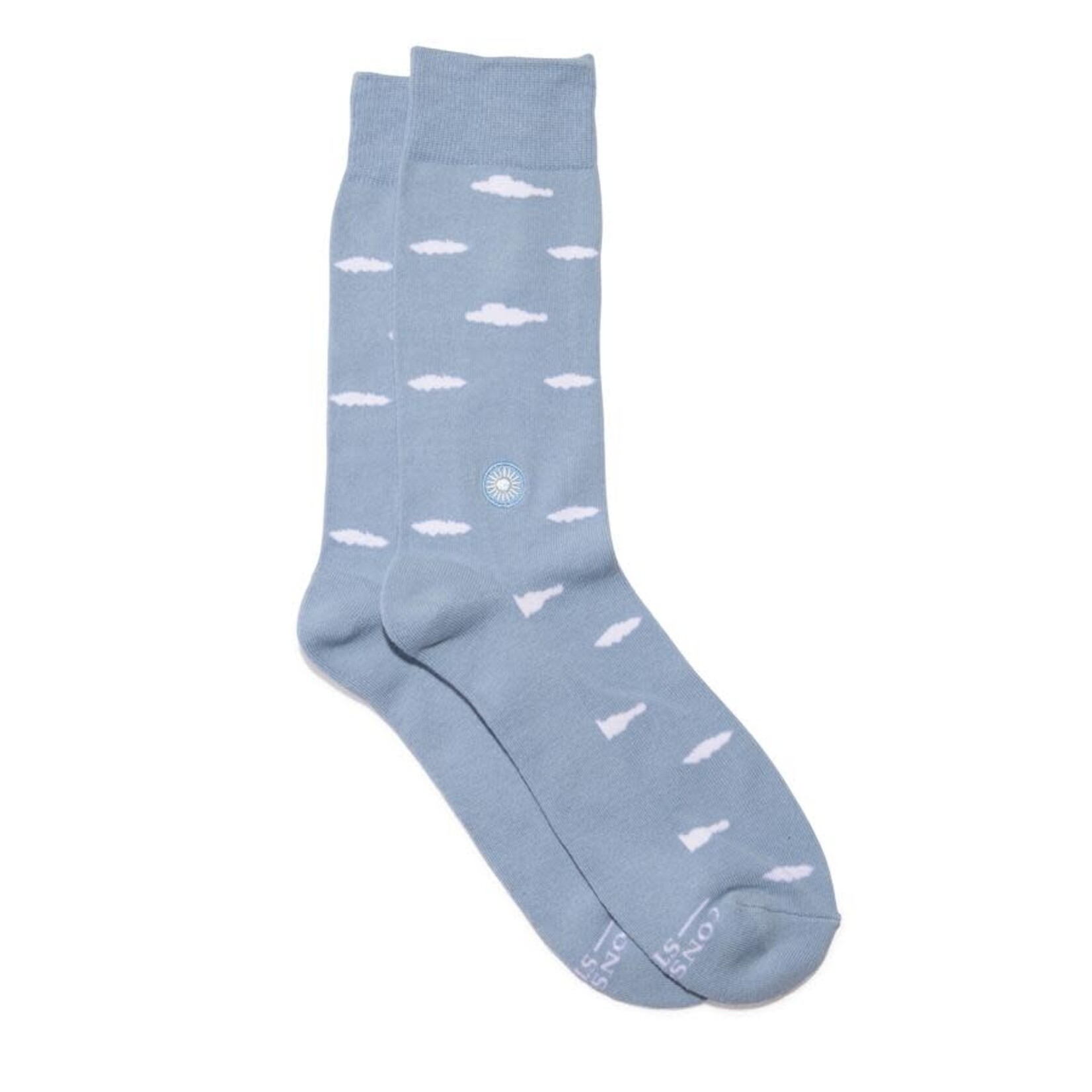 Conscious Step Socks that Support Mental Health Clouds, Medium