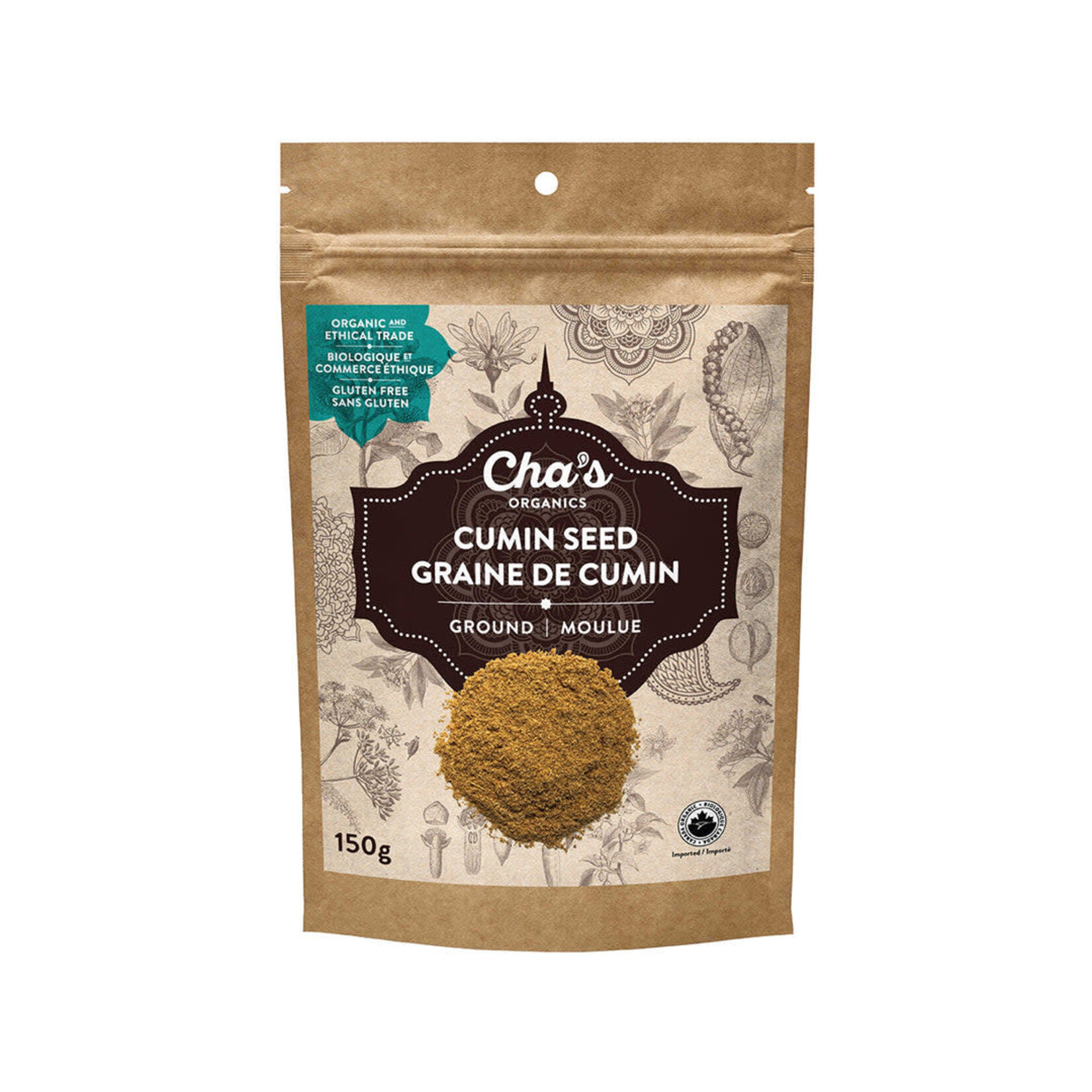 Cha's Organics Spices-True Ground Cumin Seed, 150g