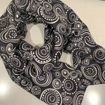 Ten Thousand Villages Black and White Scarf with Circles, India