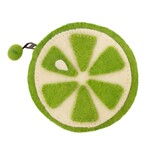 Global Crafts Lime Slice Felt Coin Purse, Nepal