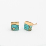 The Starfish Project Lorena Square Turquoise Stud Earrings, China