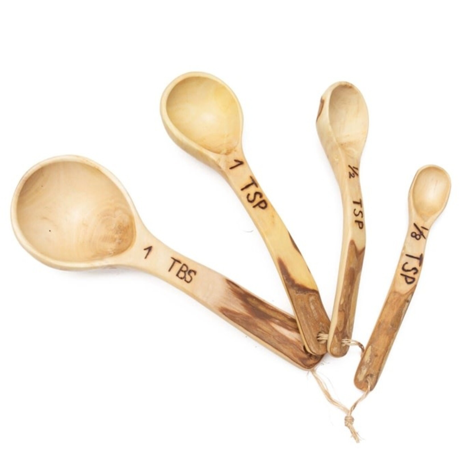 Mr. Ellie Pooh Hand Carved Wood Measuring Spoon Set Coffeewood, Guatemala