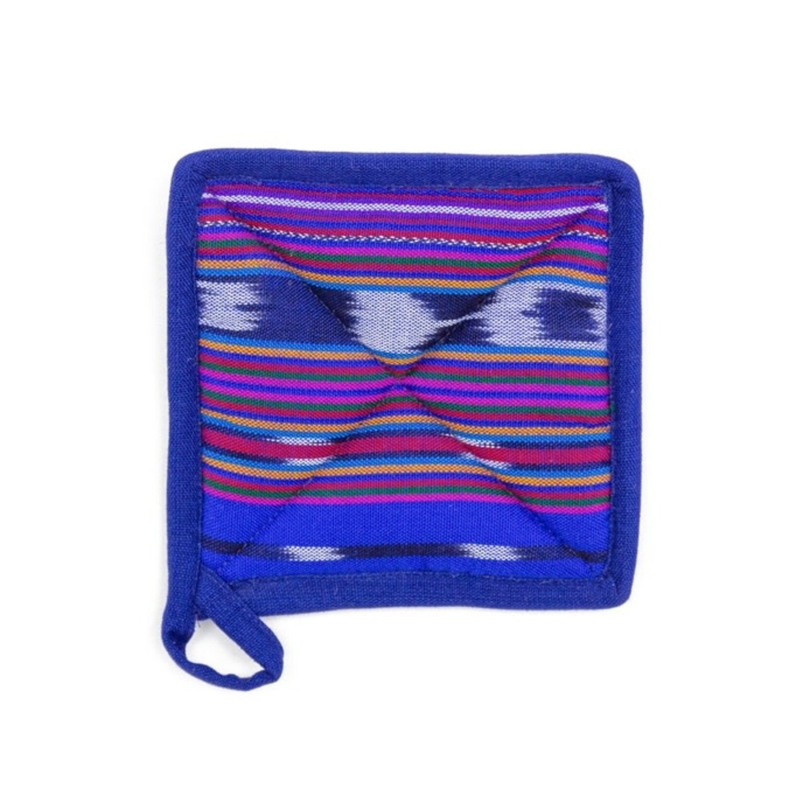 Mr. Ellie Pooh Square Pot Holder Festive Blue, Guatemala